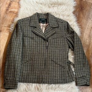 Lauren Ralph Lauren Women's Checkered Blazer - Moss Green, Light Brown and Tan